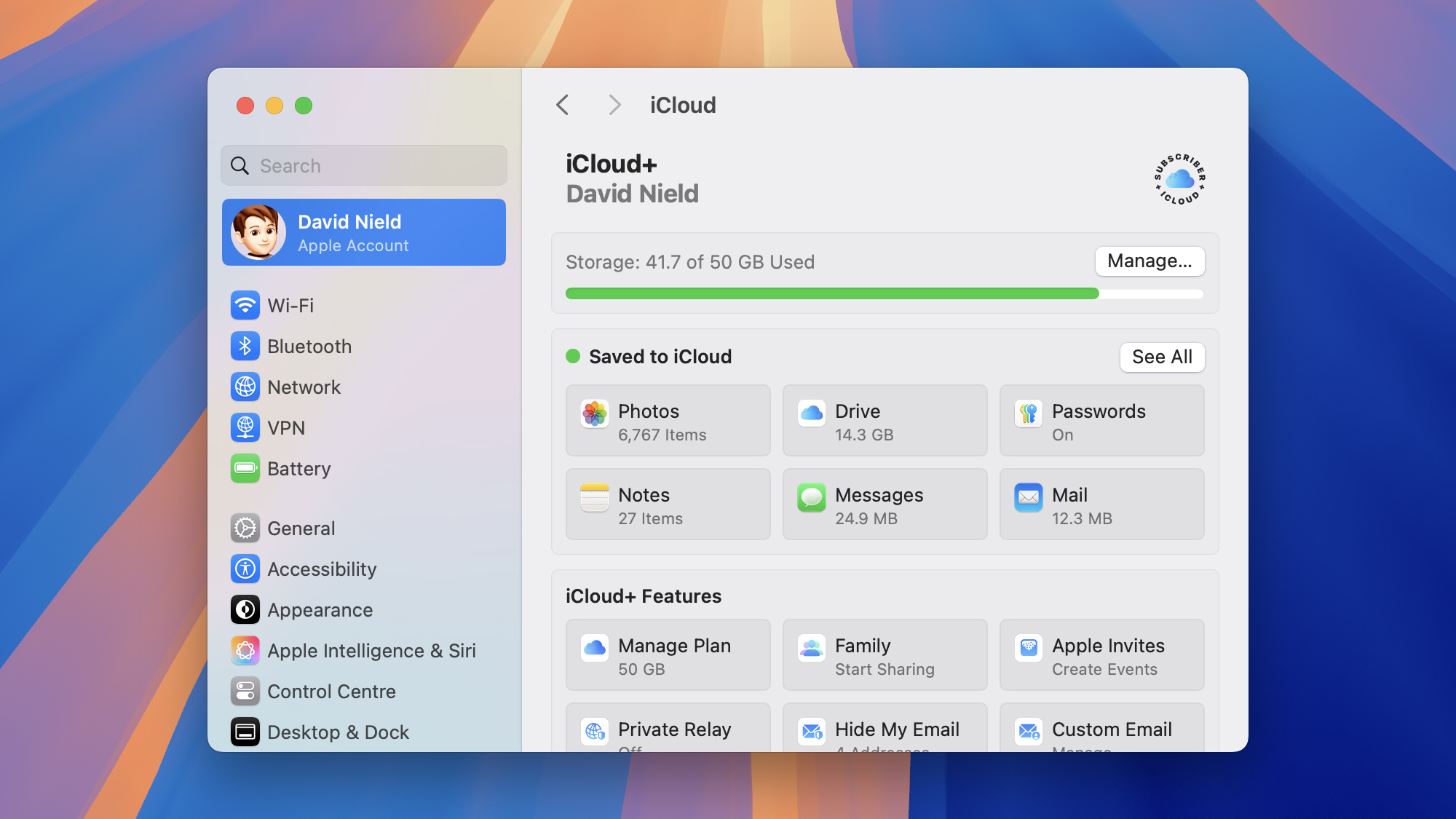 screenshot of icloud